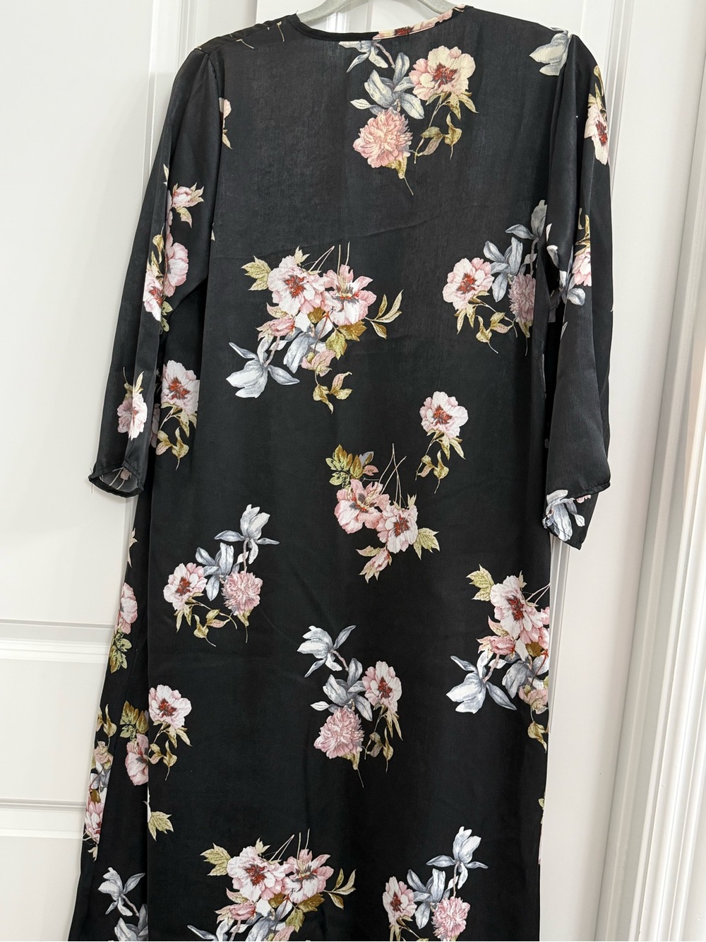 G By Guess Jacie Floral Duster Coatigan Kimono Casusl Flowy Whimsy Goth Medium - Picture 11 of 13